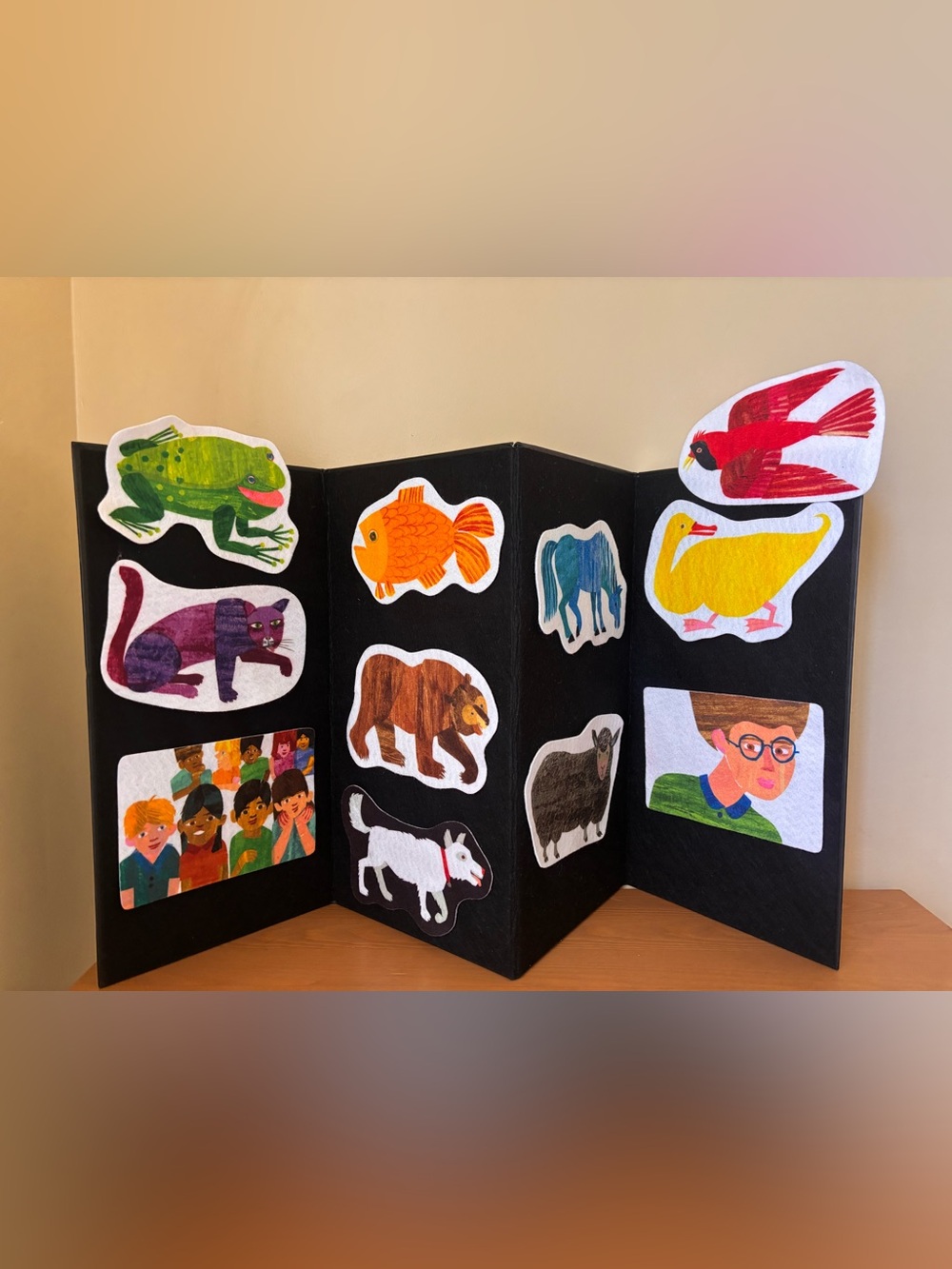 Little Folks Children's Felt Animal Sticker Play Board with 3 sets Educational